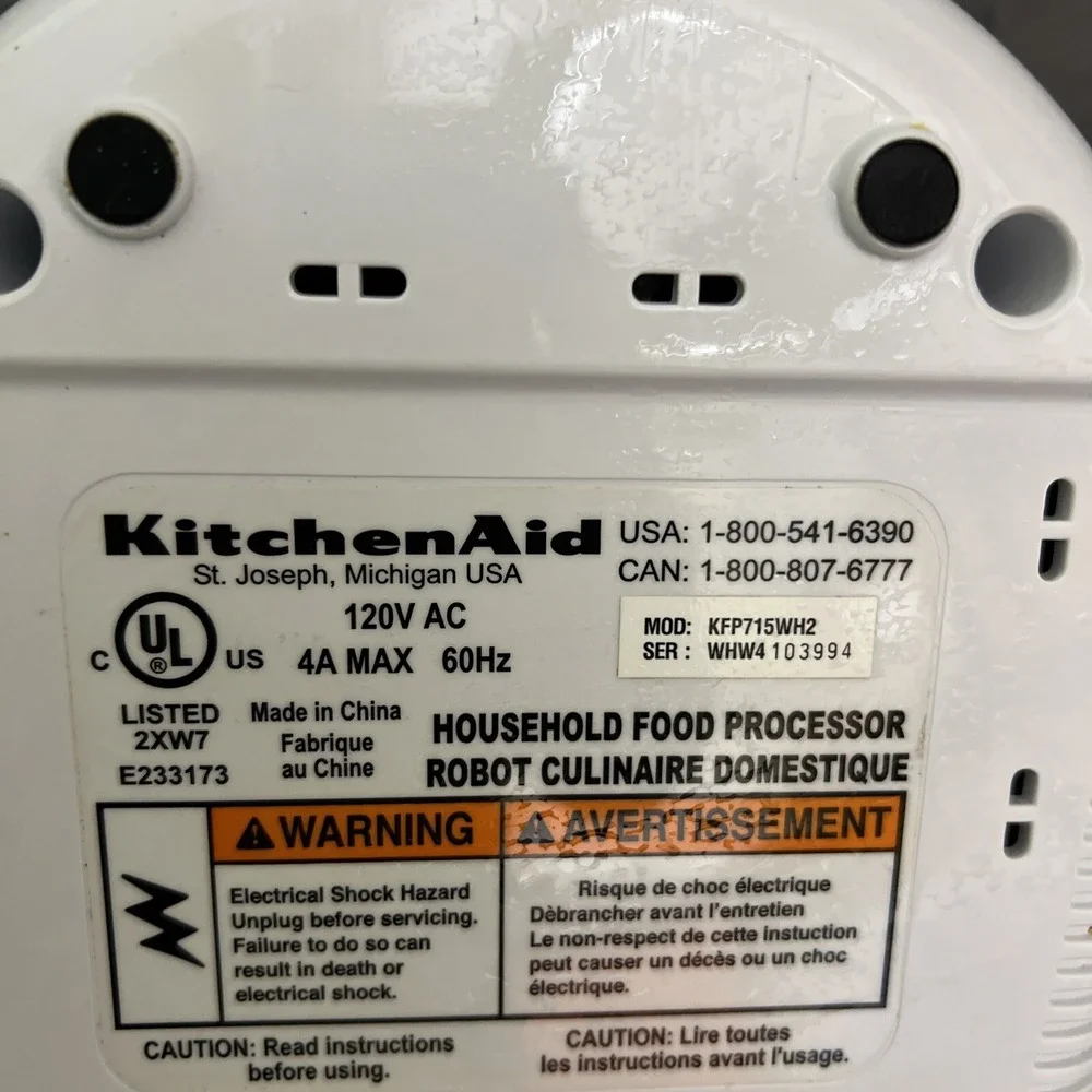 KitchenAid Kitchen Aid 7 Cup Food Processor MOTOR‎ BASE ONLY Model No. KFP715WH2